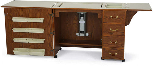 353 Norma Jean Sewing Cabinet for Sturdy Sewing. Cutting. Quilting. and Crafting with Storage and Airlift. Black Finish
