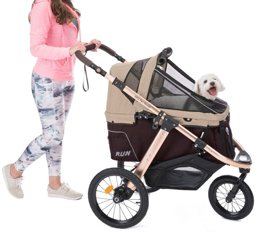 Jogging Sports Stroller with Comfort Rubber Wheels/Zipper-Less Entry/1-Hand Quick Fold/Aluminum Frame for Small/Medium Dogs. Cats and Pets (Green Camo)