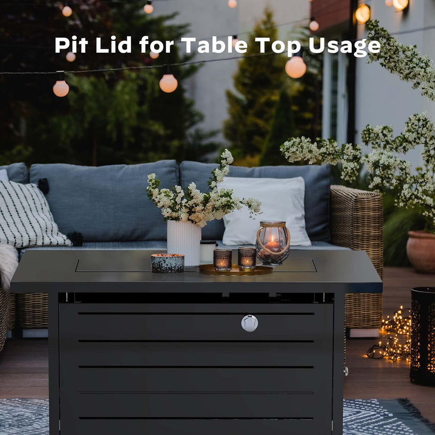 Gas Fire Pit Table. 50.000 BTU Outdoor Propane Fire Pit