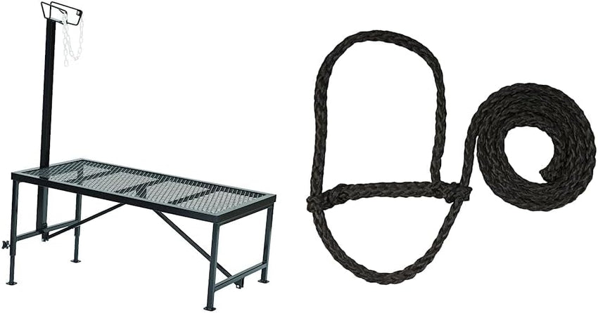 Weaver Leather Livestock Steel Trim Stand - Adjustable and Durable Trimming Stand for Sheep. Goats. and Other Livestock - Wire Headpiece Holds Animals in Place During Grooming. Black. 1 Ct (Pack of 1)