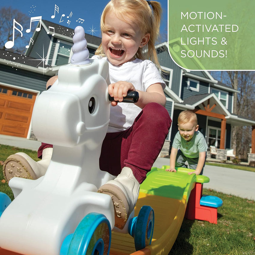 Unicorn Up & Down Roller Coaster Toy for Kids. Ride On Push Car. Indoor/Outdoor Playset. Toddler Ages 2 - 5 years old. Compact Storage. Max Weight 50 lb.. Multicolor