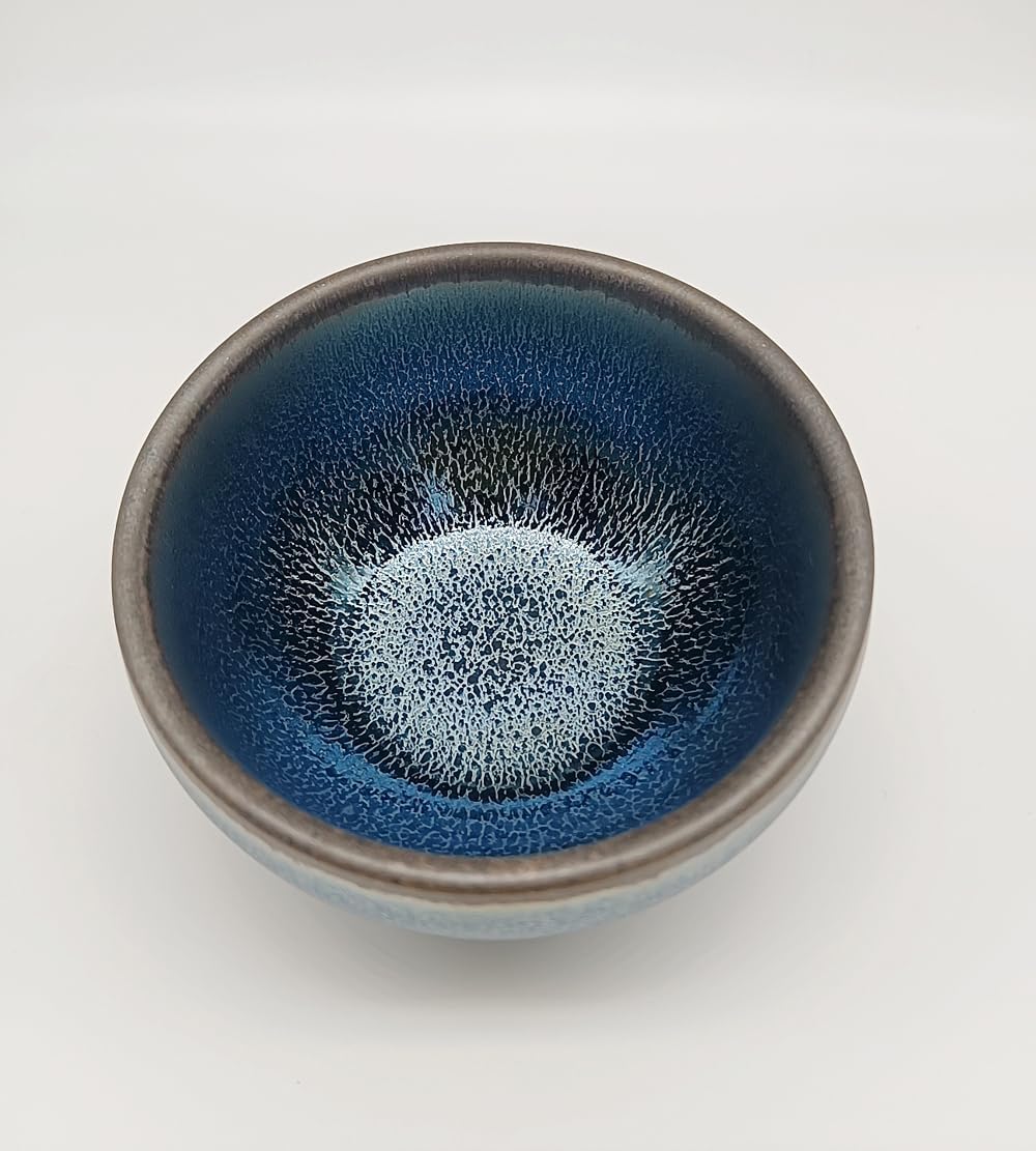 Apingjenz Tenmokus Tea Cup Blue Qilin Glaze