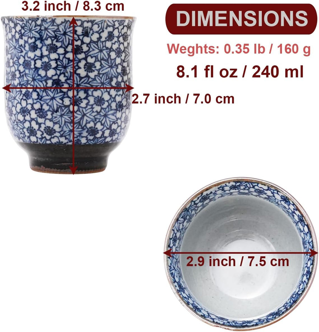 Traditional Japanese Mino Ware Sometsuke Teacup