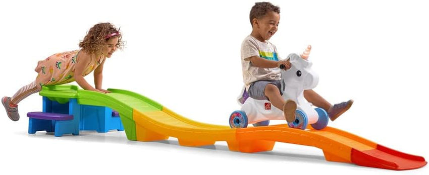 Unicorn Up & Down Roller Coaster Toy for Kids. Ride On Push Car. Indoor/Outdoor Playset. Toddler Ages 2 - 5 years old. Compact Storage. Max Weight 50 lb.. Multicolor