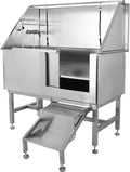 50 Dog Wash Bathtub. Pet Wash Station. Professional Stainless Steel Dog Grooming Tub with Ramp. Faucet. Sprayer. Drain Kit. Right Door