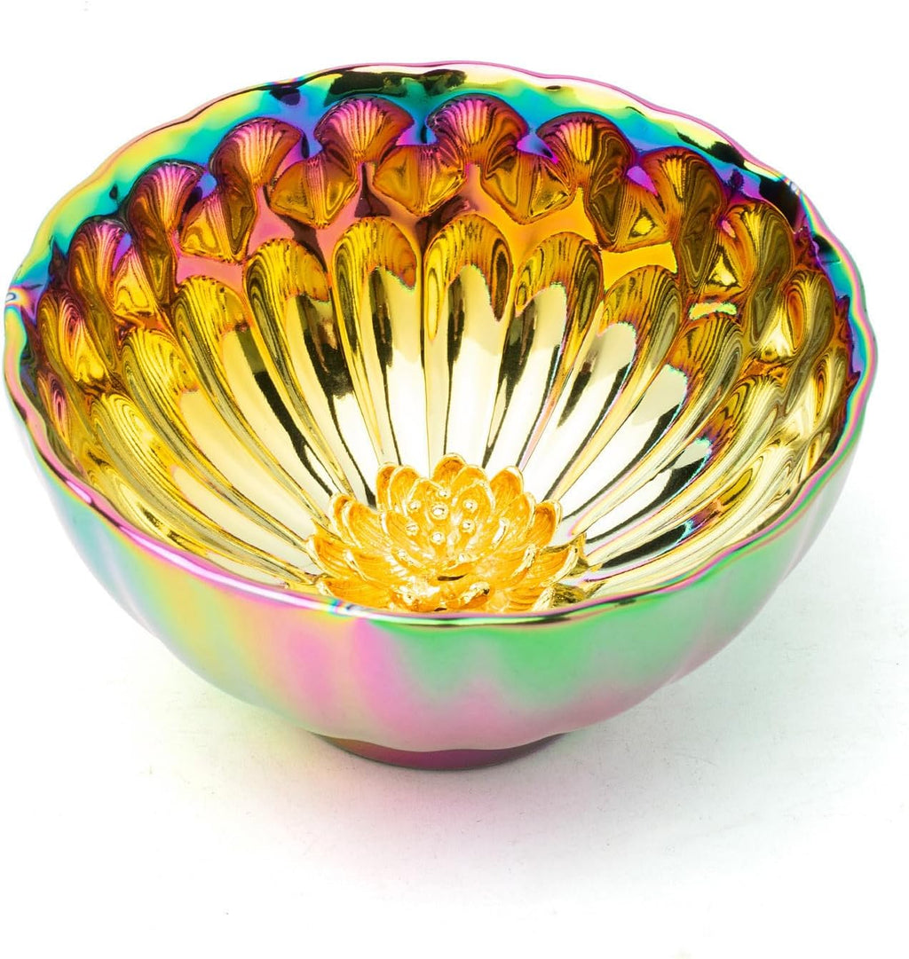 CmengAo Golden Tenmoku Tea Cup with Lotus