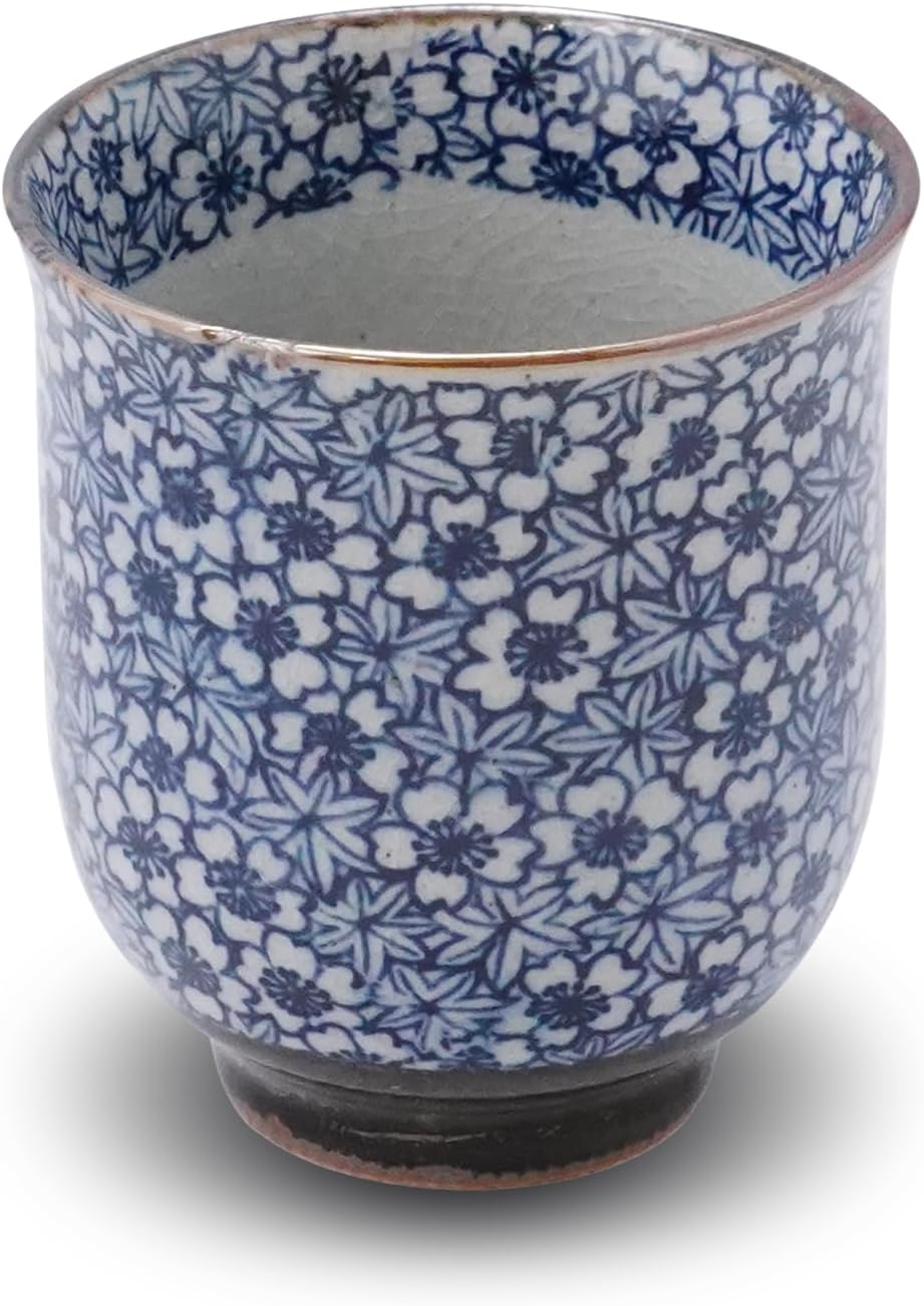 Traditional Japanese Mino Ware Sometsuke Teacup