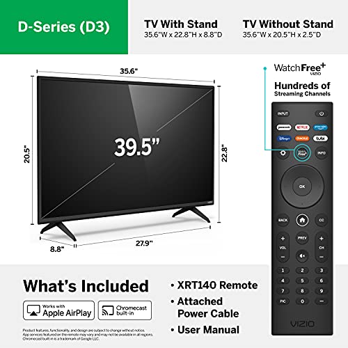 VIZIO 40-inch D-Series Full HD 1080p Smart TV with AMD FreeSync. Apple AirPlay