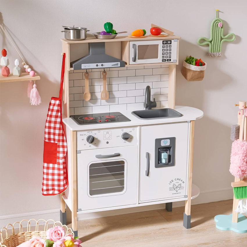 Children's small land play kitchen. wooden children's play kitchen toy set