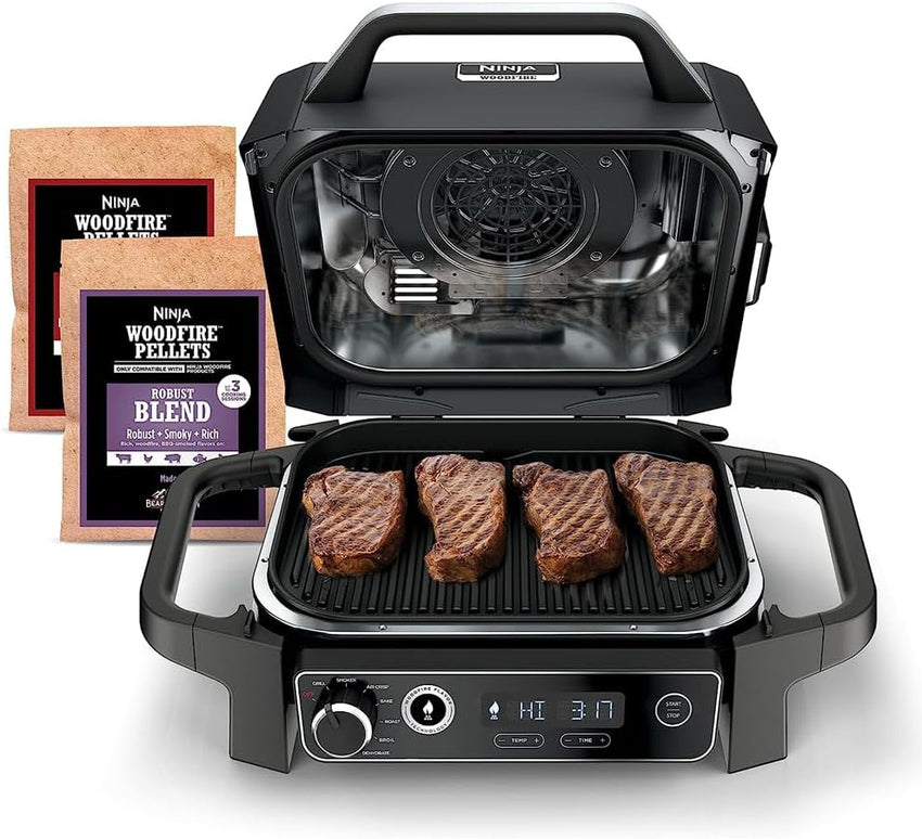 Professional Outdoor Grill and Smoker. Built-in Thermometer. 7-in-1 main grill. BBQ Smoker. Air Fryer. Bake. Bake. dehydrate. Grill. Firewood Pellet. Portable. electric (updated)