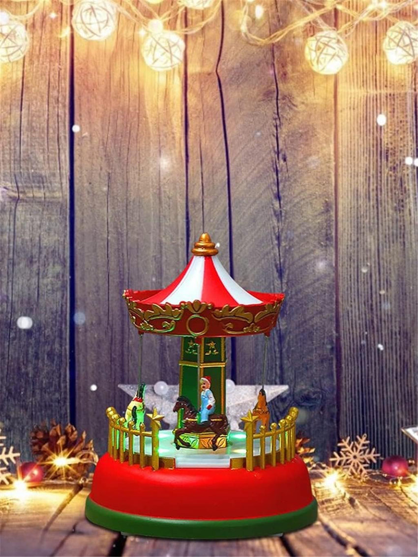 MGWYE Christmas Music Box with Light Room Decor Holiday Musical Ornaments Year Decoration Gift (Color : E)