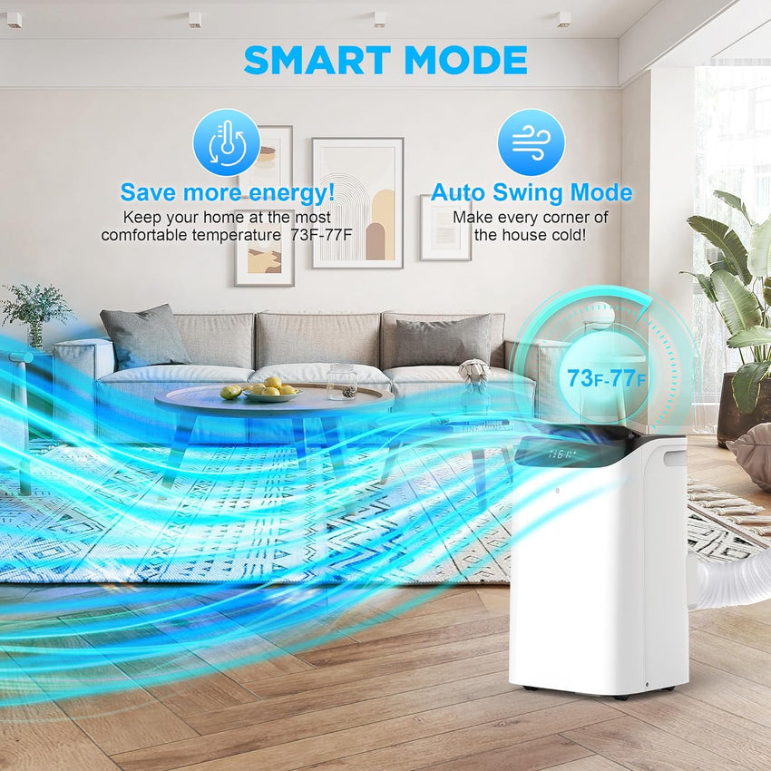 Portable Air Conditioners with Remote Control. 3-in-1 Free Standing Cooling AC Unit with Fan & Dehumidifier. Cools Room up to 700 sq.ft. Smart/Sleep Mode.3 Speed.Auto Swing.24H Timer