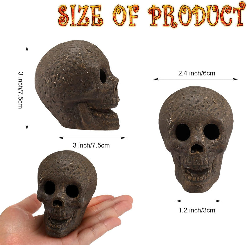 48-Pack Fire Pit Skulls. Halloween Skull Stone Decorations